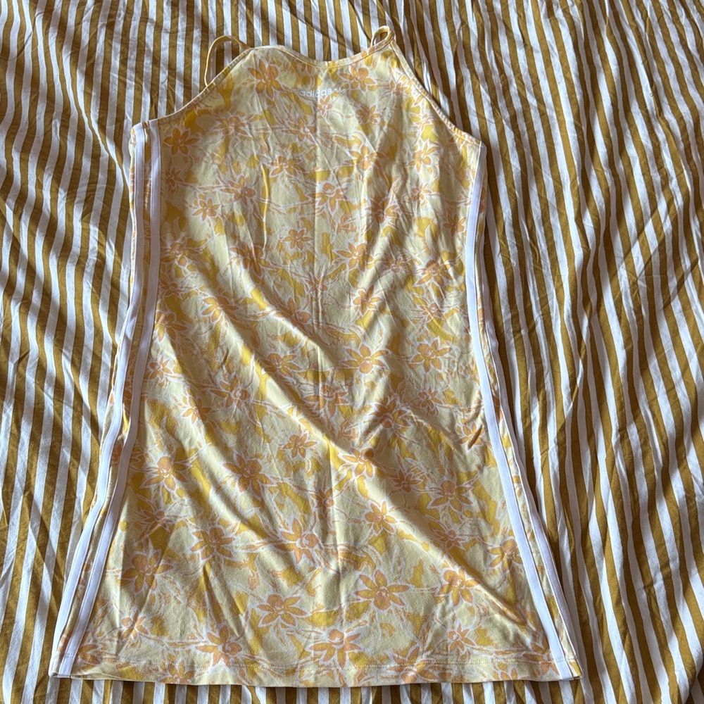 Adidas Floral  Dress with White Trim